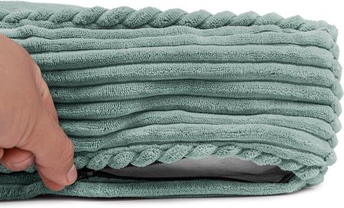 Show full view: Sherry Kline Pet Collection Corduroy Rectangle Dog Bed, Teal, 30 x 42 x 4-in slide 4 of 4