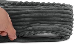 Sherry Kline Pet Collection Corduroy Rectangle Dog Bed, Dark Grey, 26 x 36 x 4-in slide 2 of 3