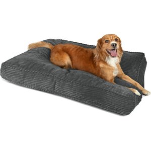 Sherry Kline Pet Collection Corduroy Rectangle Dog Bed, Dark Grey, 30 x 42 x 4-in
