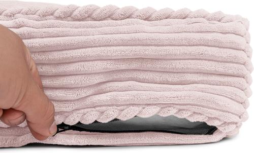 Show full view: Sherry Kline Pet Collection Corduroy Rectangle Dog Bed, Powder Pink, 20 x 26 x 3-in slide 3 of 3