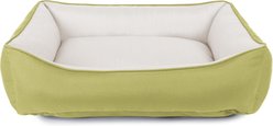Sherry Kline Pet Collection Cuddler Sunbrella Indoor/Outdoor Dog Bed, Natural / Kiwi, 20 x 26 x 3-in