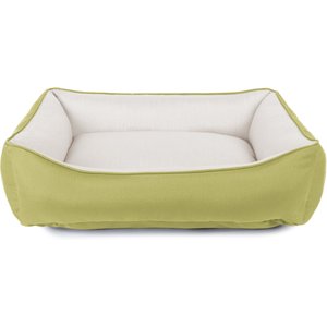 Sherry Kline Pet Collection Cuddler Sunbrella Indoor/Outdoor Dog Bed, Natural / Kiwi, 20 x 26 x 3-in