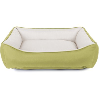 Sherry Kline Pet Collection Sherry Kline Pet Collection Cuddler Sunbrella Indoor/Outdoor Dog Bed, Natural / Kiwi, 30 x 40 x 4-in
