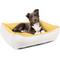 Show in main carousel: Sherry Kline Pet Collection Cuddler Sunbrella Indoor/Outdoor Dog Bed, Natural / Daffodil, 42 x 54 x 5-in slide 4 of 5