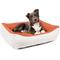 Show in main carousel: Sherry Kline Pet Collection Cuddler Sunbrella Indoor/Outdoor Dog Bed, Natural / Cayenne, 30 x 40 x 4-in slide 4 of 4