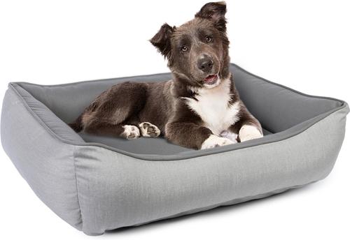 Show full view: Sherry Kline Pet Collection Cuddler Sunbrella Indoor/Outdoor Dog Bed, Light Grey / Dark Grey, 30 x 40 x 4-in slide 2 of 2