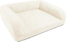 Sherry Kline Pet Collection Sherpa Couch Dog Bed, Natural, 30 x 42 x 10-in