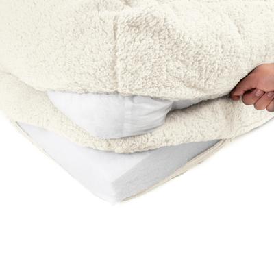 Show full view: Sherry Kline Pet Collection Sherpa Couch Dog Bed, Natural, 26 x 36 x 8-in slide 2 of 4