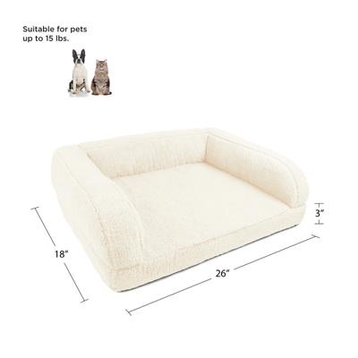 Show full view: Sherry Kline Pet Collection Sherpa Couch Dog Bed, Natural, 20 x 26 x 6-in slide 4 of 5