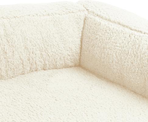 Show full view: Sherry Kline Pet Collection Sherpa Couch Dog Bed, Natural, 20 x 26 x 6-in slide 3 of 5