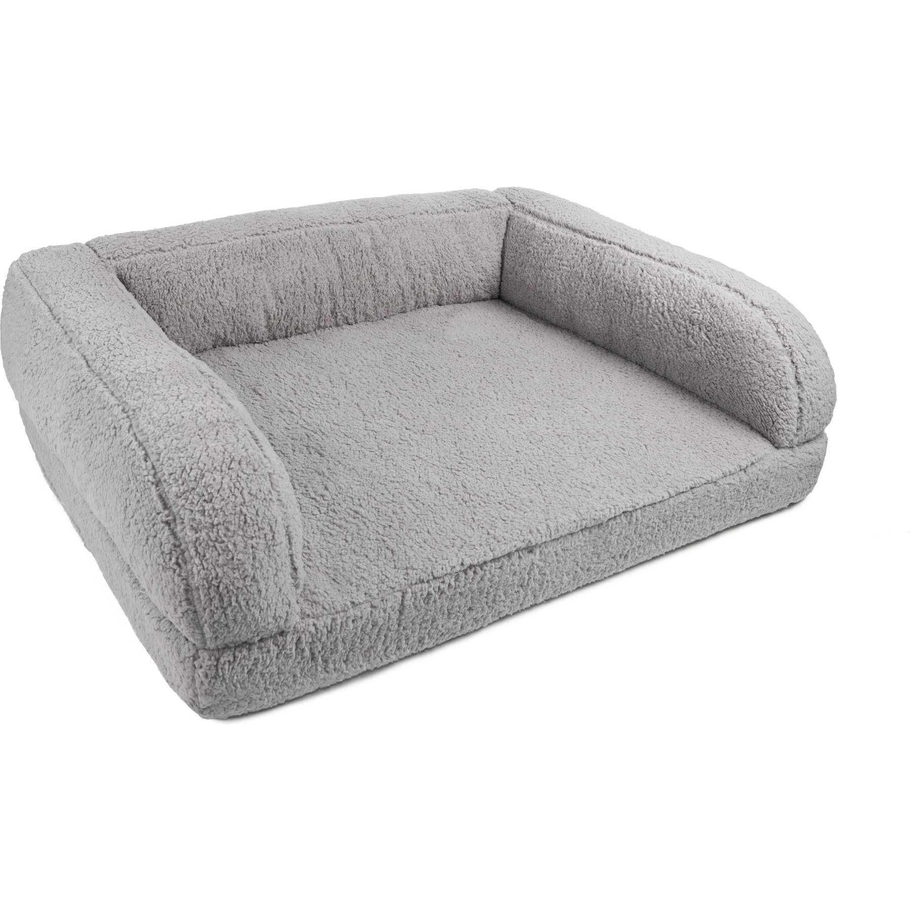 Sherry Kline Pet Collection Sherpa Couch Dog Bed, Grey, 30 x 42 x 10-in