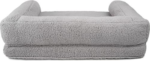 Show full view: Sherry Kline Pet Collection Sherpa Couch Dog Bed, Grey, 30 x 42 x 10-in slide 2 of 4