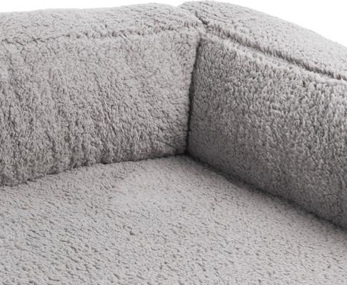 Show full view: Sherry Kline Pet Collection Sherpa Couch Dog Bed, Grey, 26 x 36 x 8-in slide 2 of 4