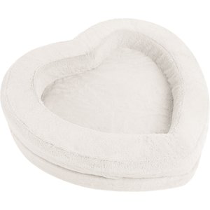 Sherry Kline Pet Collection Heart Dog Bed, Ivory, 27 x 27 x 4-in