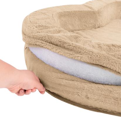 Show full view: Sherry Kline Pet Collection Heart Dog Bed, Taupe, 36 x 36 x 5-in slide 4 of 4