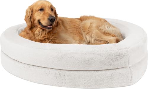 Show full view: Sherry Kline Pet Collection Heart Dog Bed, Ivory, 36 x 36 x 5-in slide 3 of 4