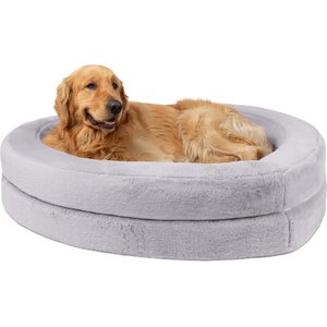 Sherry Kline Pet Collection Heart Dog Bed, Grey, 36 x 36 x 5-in