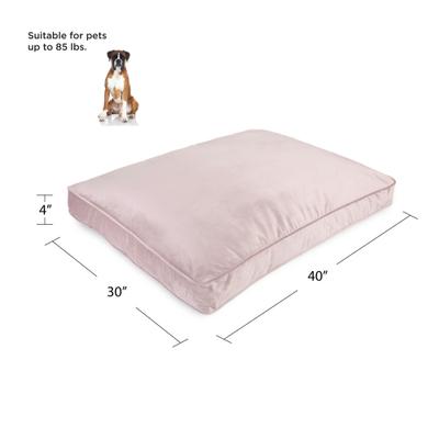 Show full view: Sherry Kline Pet Collection Velvet Reversible & Cord Dog Bed, Rose, 30 x 42 x 4-in slide 4 of 4