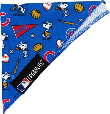 Show full view: Sassy Woof MLB x Peanuts Dog Bandana, Chicago Cubs, Small: 13-in neck slide 2 of 7