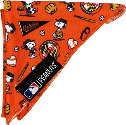 Show full view: Sassy Woof MLB x Peanuts Dog Bandana, Baltimore Orioles, Medium: 17-in neck slide 2 of 7