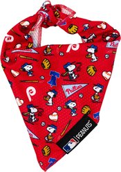 Sassy Woof MLB x Peanuts Dog Bandana, Philadelphia Phillies, Large: 21.5-in neck