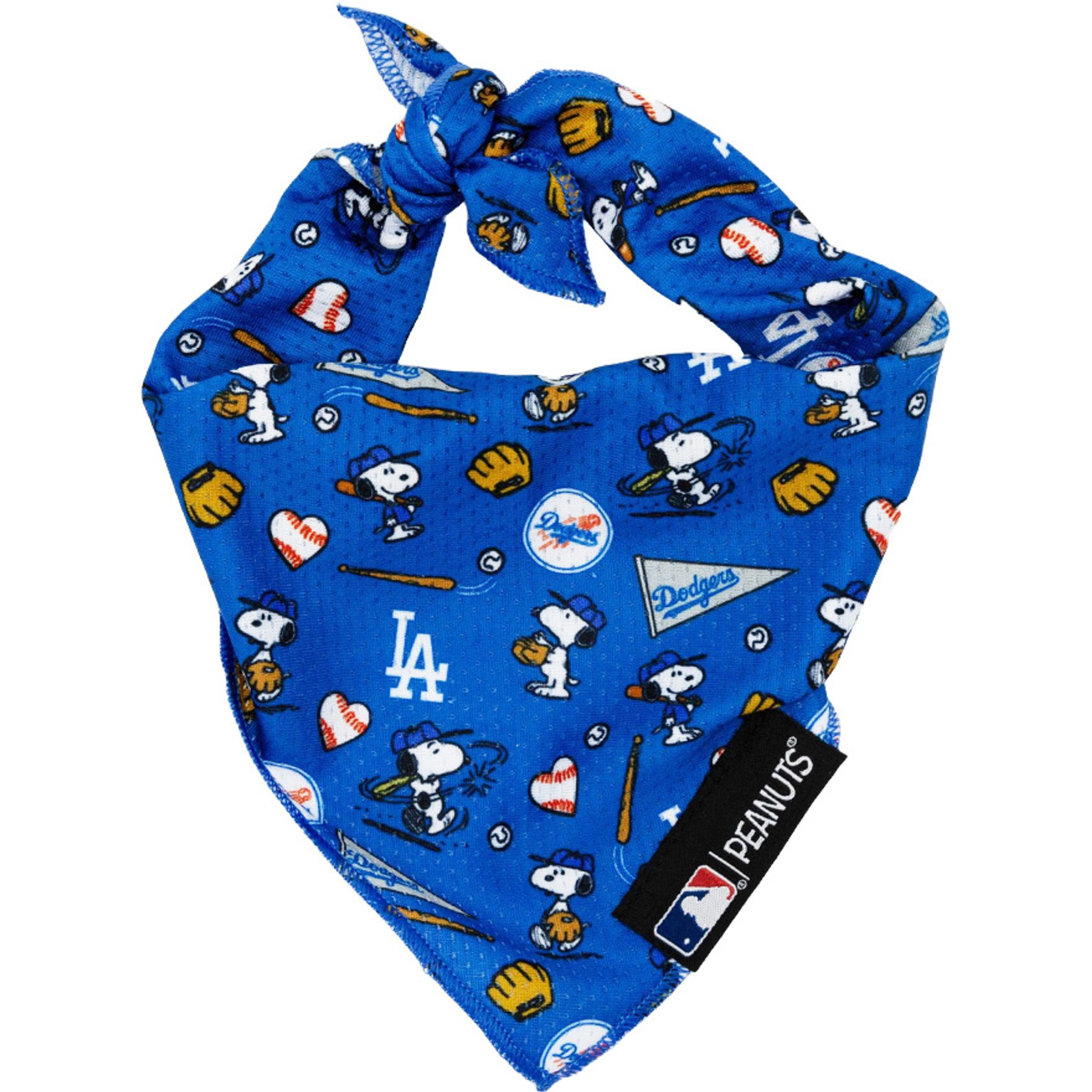 Sassy Woof MLB x Peanuts Dog Bandana, Los Angeles Dodgers, Medium: 17-in neck