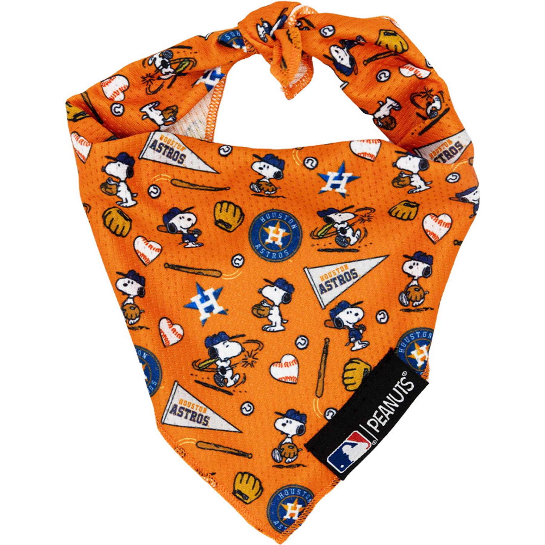 Sassy Woof MLB x Peanuts Dog Bandana, Houston Astros, Small: 13-in neck