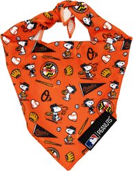 Sassy Woof MLB x Peanuts Dog Bandana, Baltimore Orioles, Medium: 17-in neck