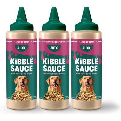 Jinx Jinx Kibble Sauce Beef Bone Broth Wet Dog Food Topper, 36-fl oz bundle