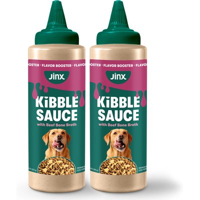 Jinx Jinx Kibble Sauce Beef Bone Broth Wet Dog Food Topper, 24-fl oz bundle