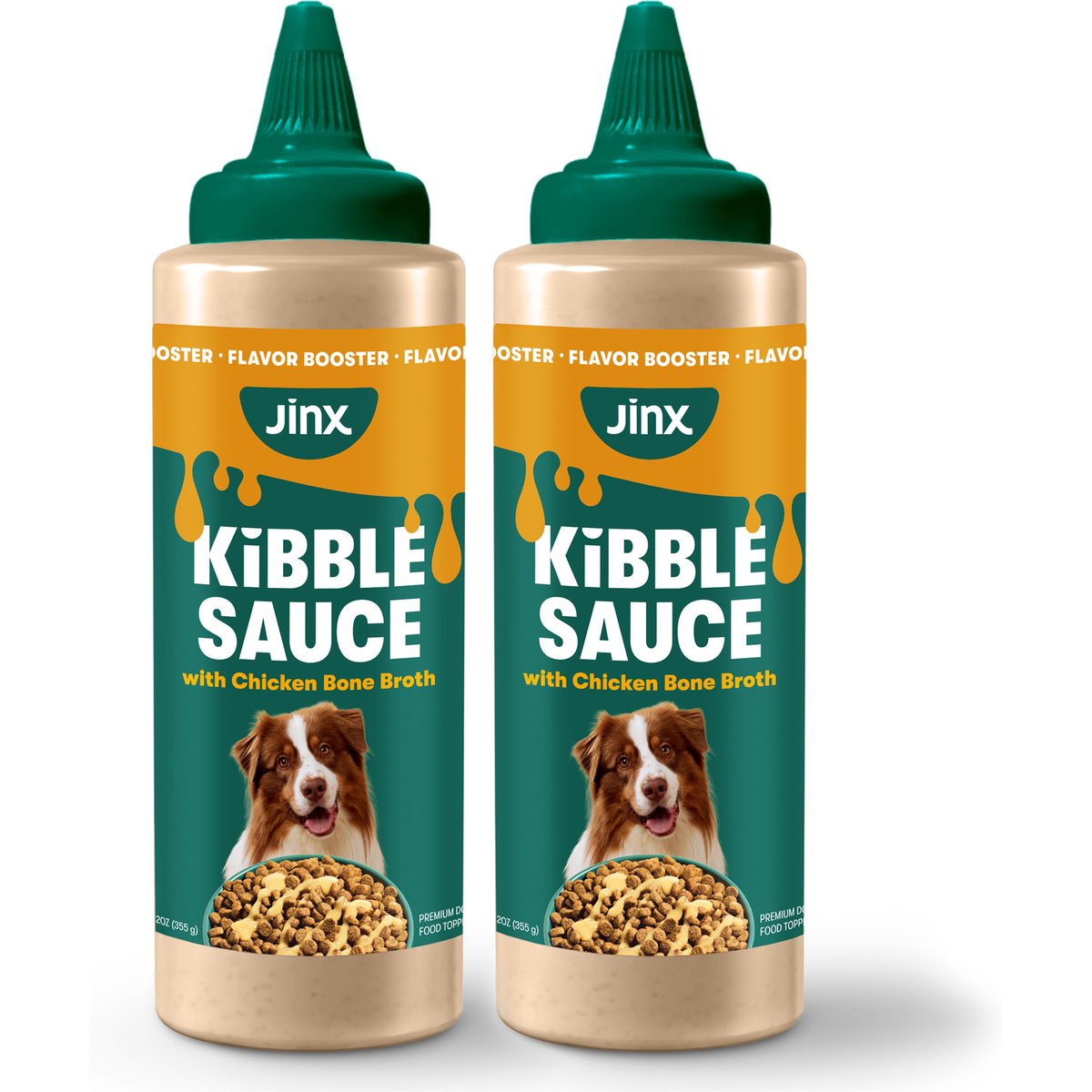 Jinx Kibble Sauce Chicken Bone Broth Wet Dog Food Topper, 24-fl oz bundle