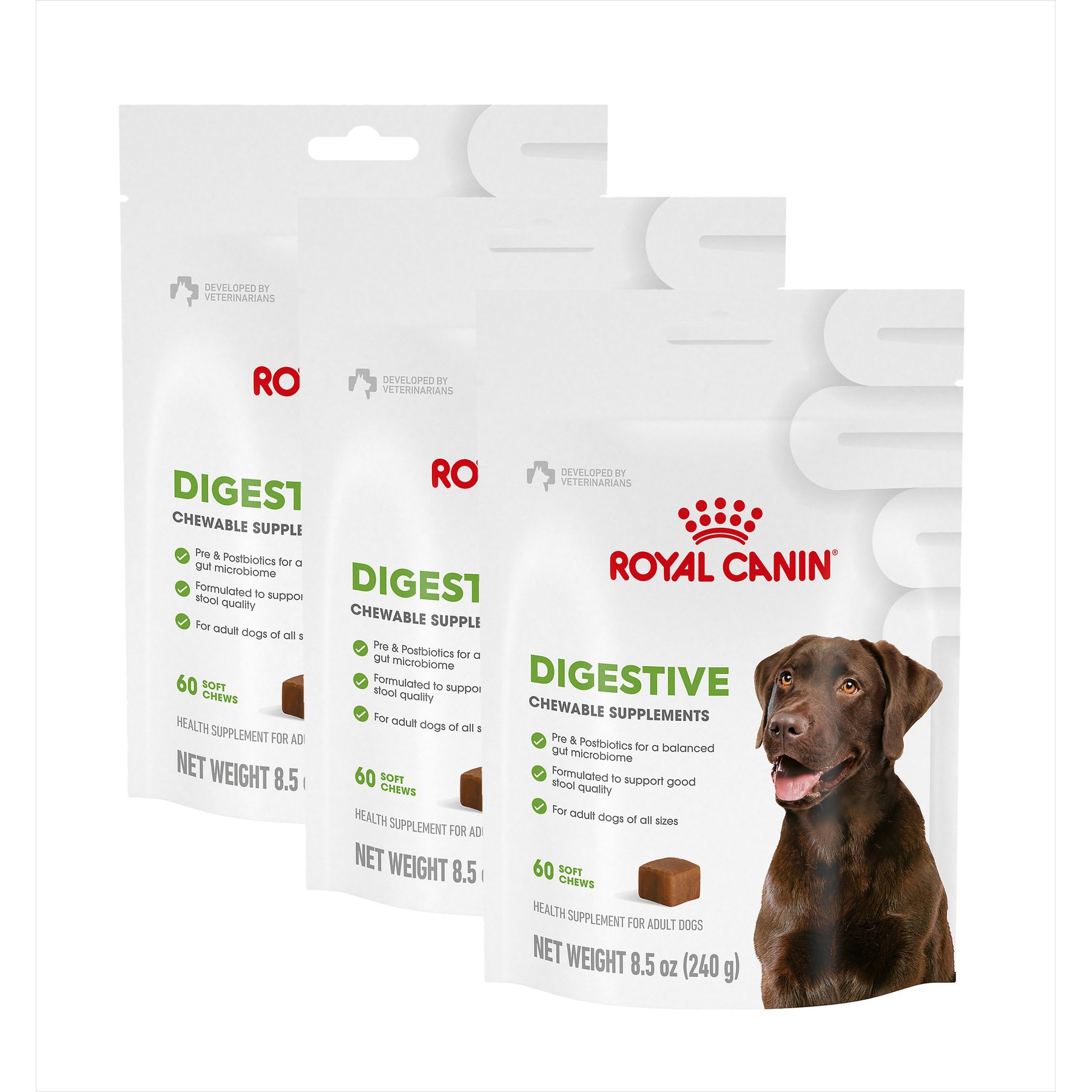 Royal Canin Digestive Support Soft Chews Supplement for Adult Dogs, 180 count bundle