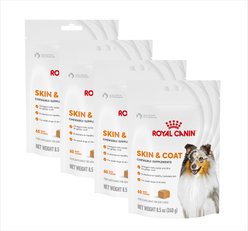Royal Canin Skin & Coat Support Soft Chews Supplement for Adult Dogs, 60 count, bundle of 4