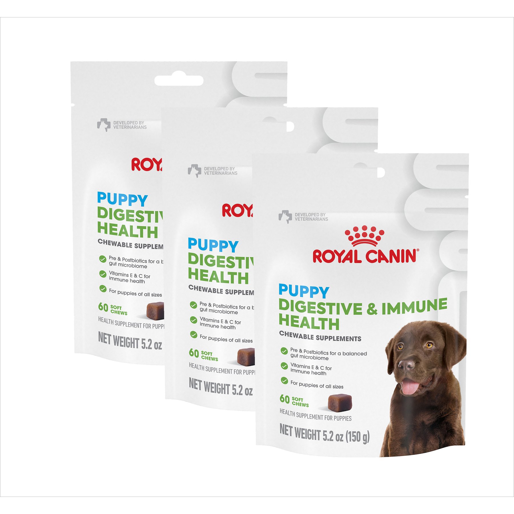 Royal Canin Immunity & Digestive Soft Chew Puppy Supplement, 180 count bundle