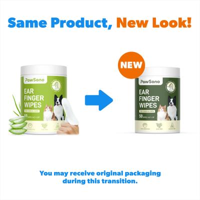 Show full view: PawSono Dog & Cat Ear Finger Cleaner Wipes, 50 count slide 2 of 10