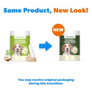 PawSono Dog & Cat Finger Dental Wipes, 50 count