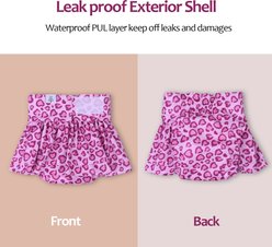 CuteBone Reusable Female Dog Diapers with Skirts, 3 count, X-Large: 26 to 34-in waist, Leopard slide 2 of 9