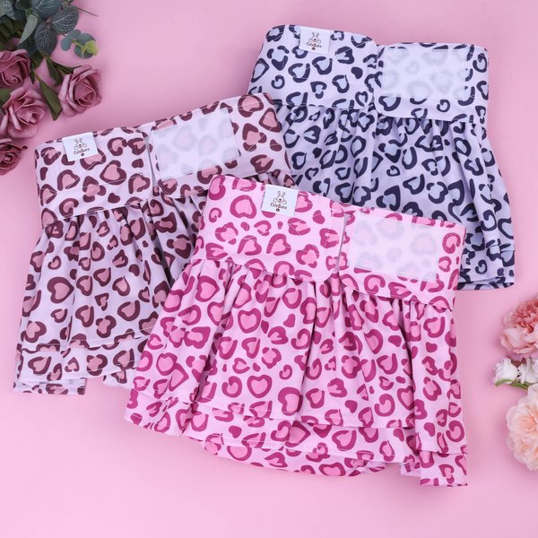 Show full view: CuteBone Washable & Reusable Leopard Print Female Dog Diapers with Skirts, 3 count, Large: 20 to 27-in waist slide 8 of 9