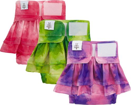 Show full view: CuteBone Reusable Female Dog Diapers with Skirts, 3 count, Large: 20 to 27-in waist, Tie-Dye slide 8 of 9