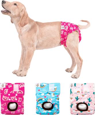Show full view: CuteBone Reusable Female Dog Diapers, 3 count, Large: 20 to 27-in waist, Unicorn & Pig & Sheep slide 7 of 11
