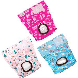 CuteBone Washable & Reusable Female Dog Diapers, 3 count, X-Large: 26 to 34-in waist