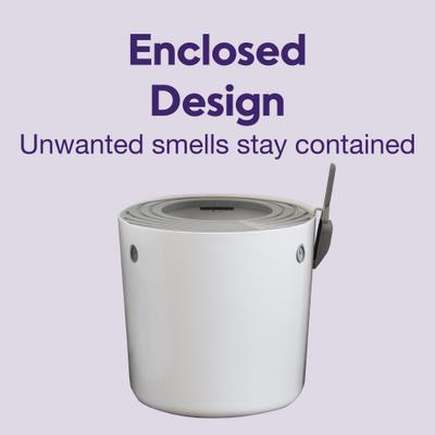 Show full view: Litter Genie Products Round Top Entry Cat Litter Box, White/Gray, 20.75-in slide 5 of 8