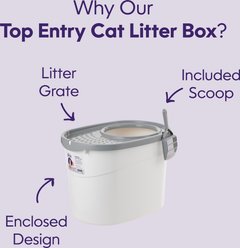 Litter Genie Products Top Entry Enclosed Cat Litter Box, White/Gray, 20.5-in slide 2 of 6