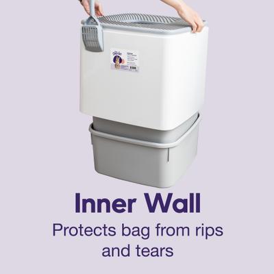 Show full view: Litter Genie Products Premium Top Entry Cat Litter Box, White/Gray, 17.25-in slide 3 of 6