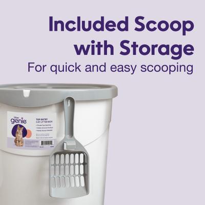 Show full view: Litter Genie Products Top Entry Enclosed Cat Litter Box, White/Gray, 20.5-in slide 4 of 7