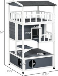 jansno Wooden Outdoor Cat House with Asphalt Roof, Gray slide 2 of 8