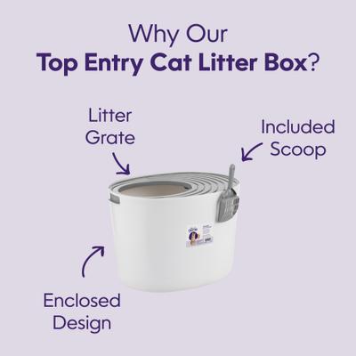Show full view: Litter Genie Products Round Top Entry Cat Litter Box, White/Gray, 20.75-in slide 2 of 8