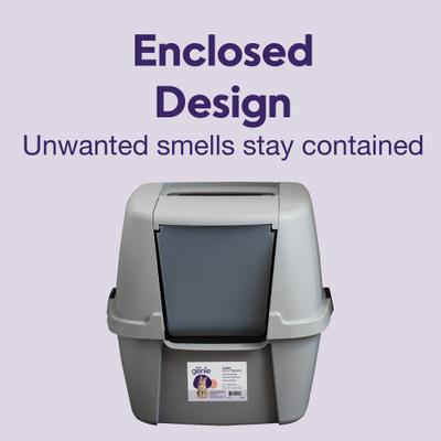 Show full view: Litter Genie Products Portable Enclosed Cat Litter Box, Gray/Black, 21-in slide 3 of 6