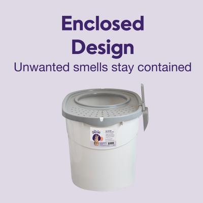 Show full view: Litter Genie Products Top Entry Enclosed Cat Litter Box, White/Gray, 20.5-in slide 3 of 7