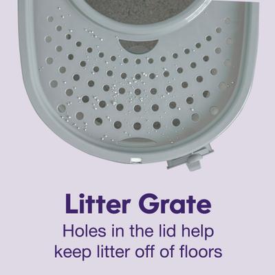 Show full view: Litter Genie Products Top Entry Enclosed Cat Litter Box, White/Gray, 20.5-in slide 6 of 7